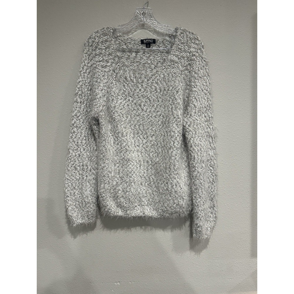 Buffalo David‎ Bitton Womens Eyelash Sweater Size XL Light Grey